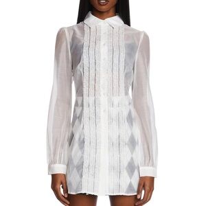 Clueless White Sheer Button Down